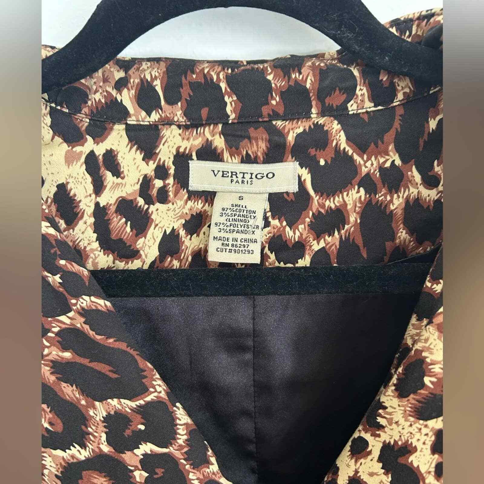 Vertigo Paris Leopard Double Breasted Trench Coat… - image 2