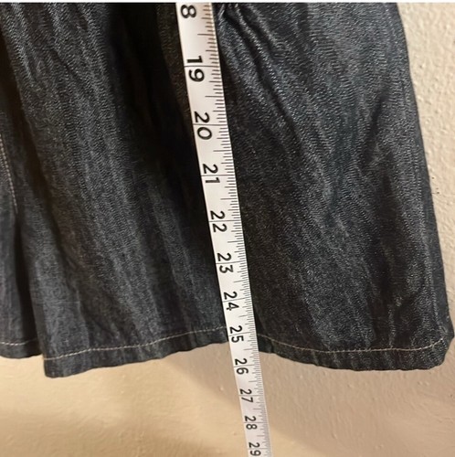 CATO Chambray Boho Tube Top Romper Women’s Medium Dark Wash Pockets Zip Sides - Picture 8 of 13