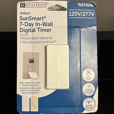 Utilitech SunSmart 7-Day In-wall Digital Timer #5474548 White