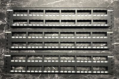 Lot Of 3 Used Panduit Cpp48wbly 48 Port Patch Panels Mini-Com Rack Mount