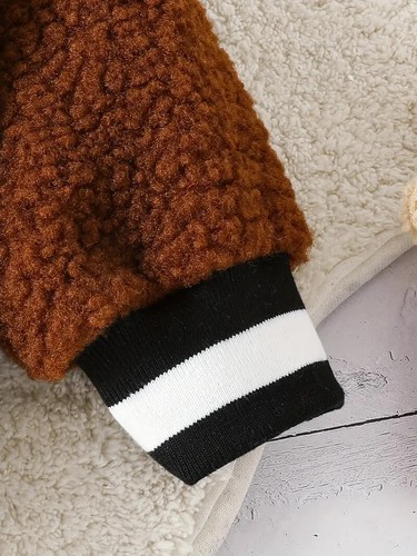 Baby Boy Casual Bear Embroidered Ribbed Cuffs Outdoor Jacket Size 9-12m - Picture 6 of 9