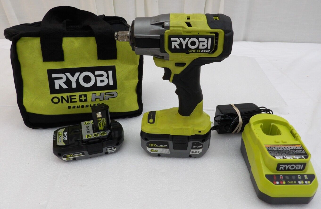 RYOBI ONE+ HP 18V P262 4 Mode 1/2" Impact Wrench W/4Ah & 2Ah Battery & Charger eBay