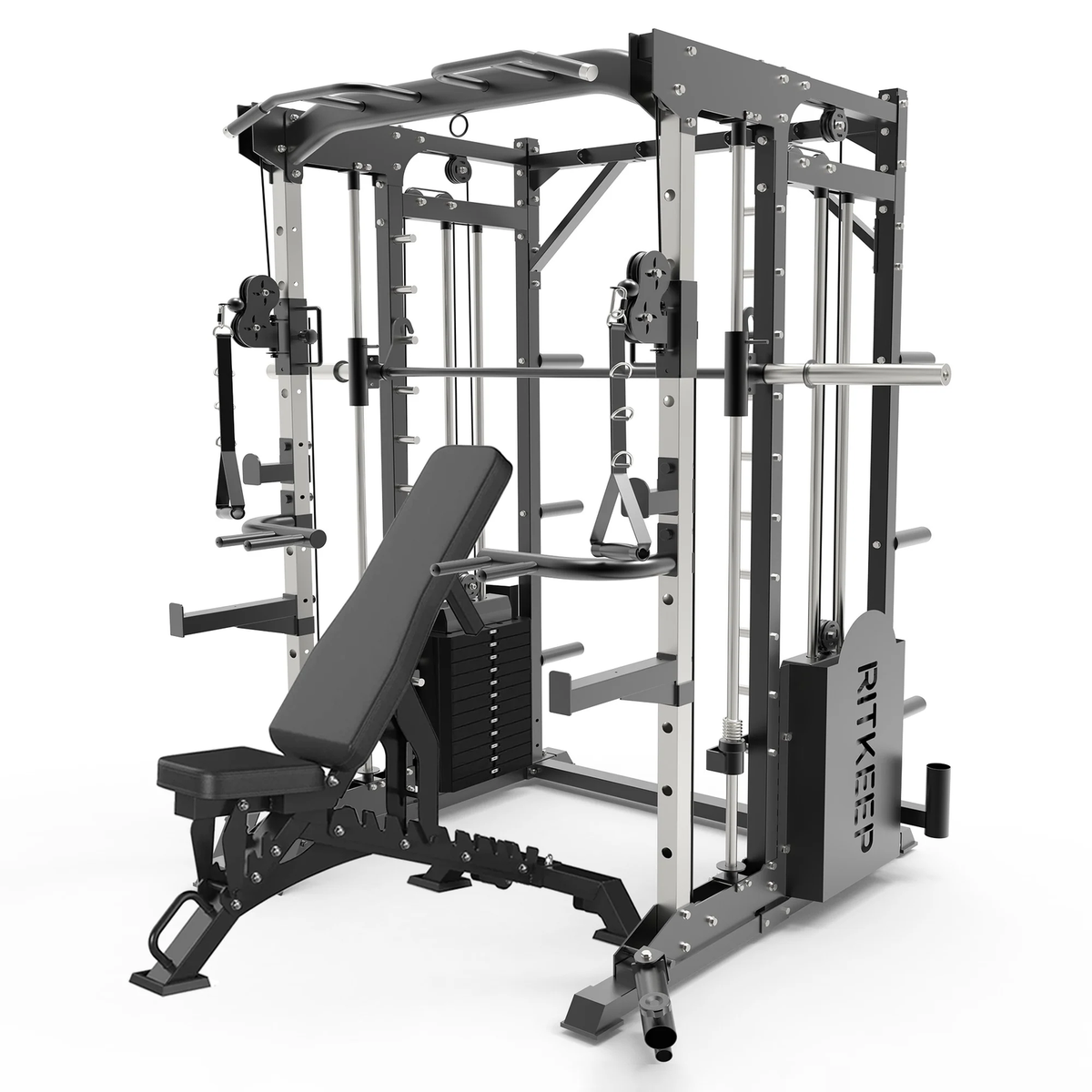 PMAX 5600 Home Gym Smith Machine - Integrated Weight System | 6-in