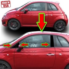 Black Pillar Trim For Fiat 500 10-20 6pc Set Door Cover Piano Window Post