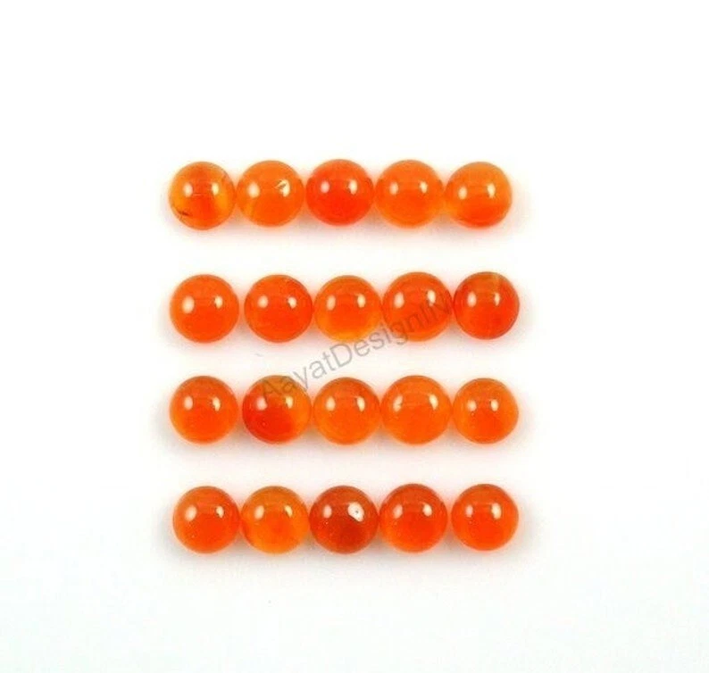 Piedra preciosa calibrada suelta cabujón redondo cornalina natural calidad AAA 3mm-20mm Foto 2 de 2