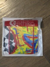 ETHIKA THE STAPLE CHECKERED YELLOW/BLUE/RED BOXER BRIEFS  SIZE MEDIUM
