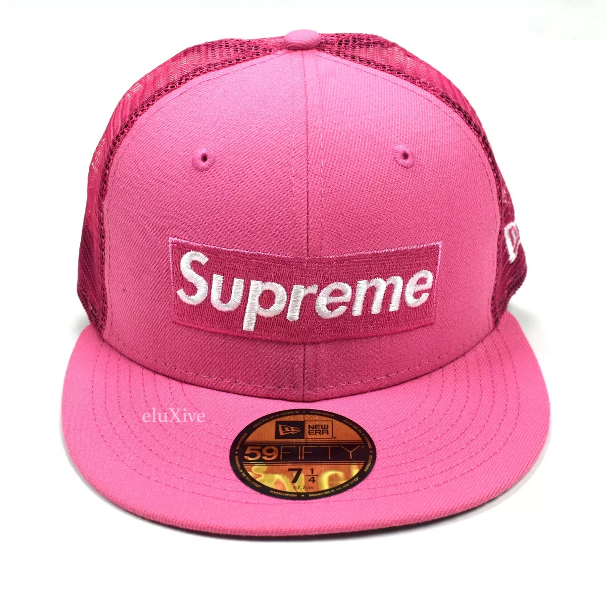 NWT Supreme New Era Pink Box Logo Mesh Back Hat Cap Mens 7