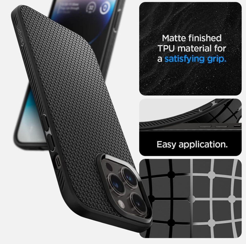 Spigen Liquid Air Armor Designed for Iphone 14 Pro Case (2022) Matte Black eBay