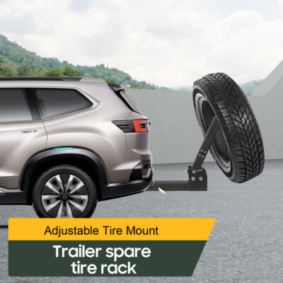 Hitch Spare Tire Carrier Car Mount For Truck w/ 2' Receiver Trailer Adjustable