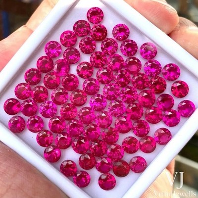 Certified 5 PCS Natural Mogok Pink Ruby   Round Cut 6mm Stunning Loose Gemstones