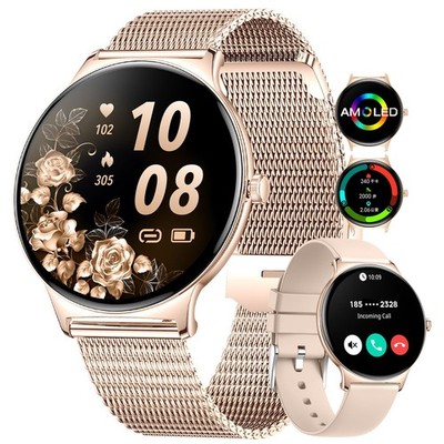 LIGE Smart Watch for Women(Dial/Answer Calls), 1.43'' AMOLED HD Display, 100+ Spo