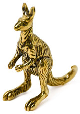 Kangaroo Small Ornament in Brass