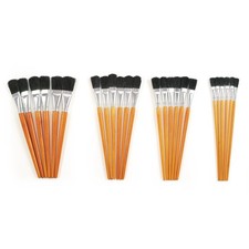 Colorations Wooden Paint Brushes, Natural Bristles, Set of 24, 10 inch paint ...