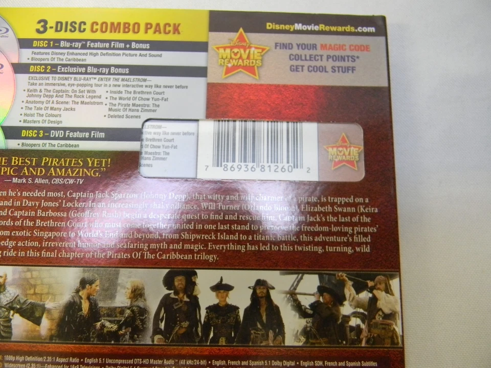 Pirates of the Caribbean: At World's End (Blu-ray, 2007) Factory Sealed - Image 3 of 3