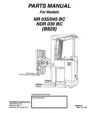 Yale NR035-045BC NDR030BC B829 Pallet Jack Forklift Parts Catalog Manual PDF