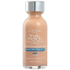 L'Oreal Paris True Match Cream Foundation Makeup, C3 Cool Light Medium, 1 fl oz