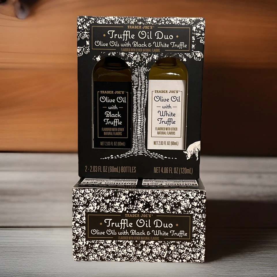 Trader Joe's Truffle Oil Duo Olive Oil Black Truffle & White Truffle Oil Set 1ea - Image 2 of 4