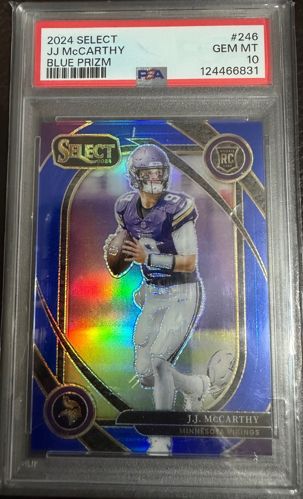 2024 Panini Select - Club Level J.J. McCarthy #246 Blue Prizm /99 (RC)