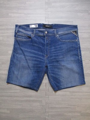 Replay Denim Shorts Mens W34 Blue Tapered Fit RBJ 901 Button Fly Stretch