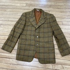 Blazer Hitex Vintage Todo Lana Tweed M Mostaza Forrado a Cuadros Años 70 Jam Fair England