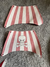 LEGO Pirate Ship Brickbeard's Bounty 6243 70413 Sails Lot Red White Jolly Roger