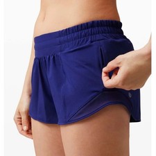 LULULEMON Women's Hotty Hot LR Low Rise larkspur deep royal blue 2.5" shorts - 8