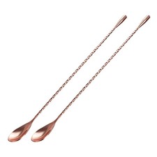 Barsrow 2 Pack Mixing Bar Spoon 12”  18/10 Stainless Steel Spiral Handle Barten