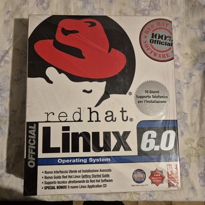 Red Hat Linux 6.0 Big Box Operating System Vintage Computer Software 1999 SEALED