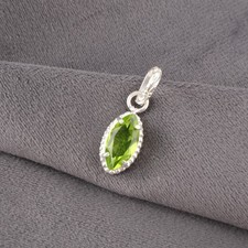 Ciondolo unico marchesa peridoto naturale fatto a mano figlia anniversario argento 925