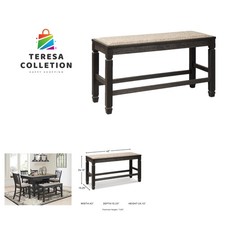 Tyler Creek Urban Farmhouse Counter Height Upholstered Dining Bench, Almost B...