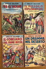 Emilio Salgari  Ed.Sonzogno  1940  lotto n° 4 Racconti illustrati n °5-9-10-13