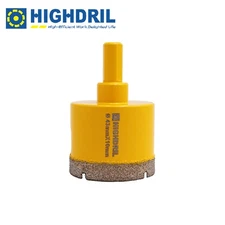 HIGHDRIL 1pc Dia43mm Diamond Vacuum Brazed Triangular Shank Drill Bit for Tile