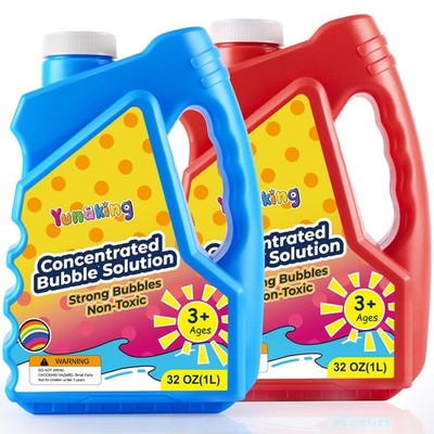 Solution 64oz Concentrated Makes 5 Gallons Non Toxic Refill Red Blue Bubble