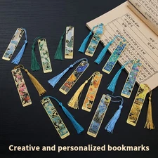 1 Pc Retro Floral Painting Metal Bookmark Hollow Bronzing Bookmark Club Reader