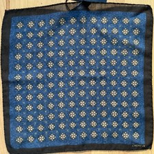 Cremieux pocket square brown blue gold 100 wool Made Italy new 39.50