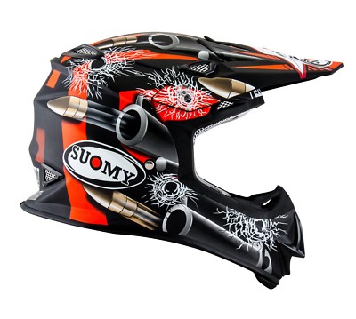 SUOMY MR JUMP BULLET MATT SCHWARZ MX HELM - ACU GOLD GESTEMPELT ZUGELASSEN - SU/MR-BU
