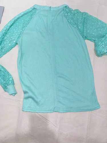MIHOLL Woman's Longsleeve Waffle top Open Sleeves SZ M - Picture 2 of 6
