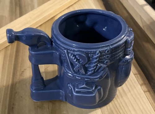 HALLMARK Handyman’s Tool Belt Mug Cup 3D Blue Coffee Hammer Handle 🎁🎄