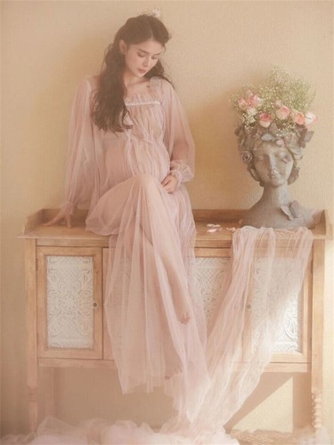 Lace Maternity Dresses For Photo Shoot Pregnant Women Baby Shower Dress Sweep - Picture 7 of 8
