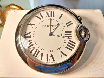 Cartier Ballon Bleu Mint/ Heavy Large desk Clock with Box