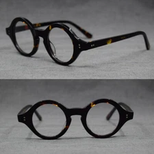 Hand Made Vintage small 38mm Round Eyeglass Frames Acetate unisex Optic Glasses