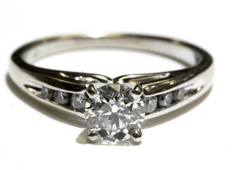 GIA D I1 14k white gold .86ct round diamond engagement ring 3.6g estate vintage 