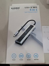 GoDo USB-C Docking Station 4-in-1 RGB PD Alum Alloy High-speed Set of 2 