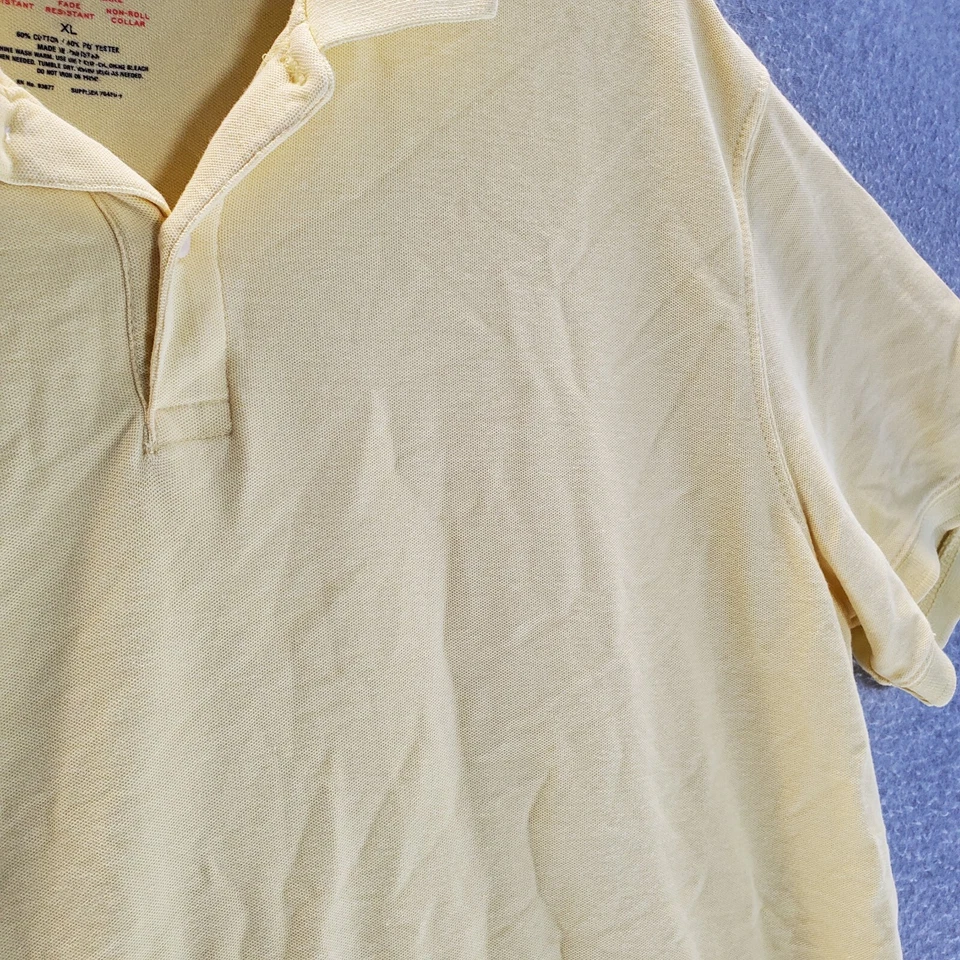 St. John's Bay Men Activewear Top XL Yellow Polo Shirt Quick-Dri Short Sleeve - Image 3 of 4