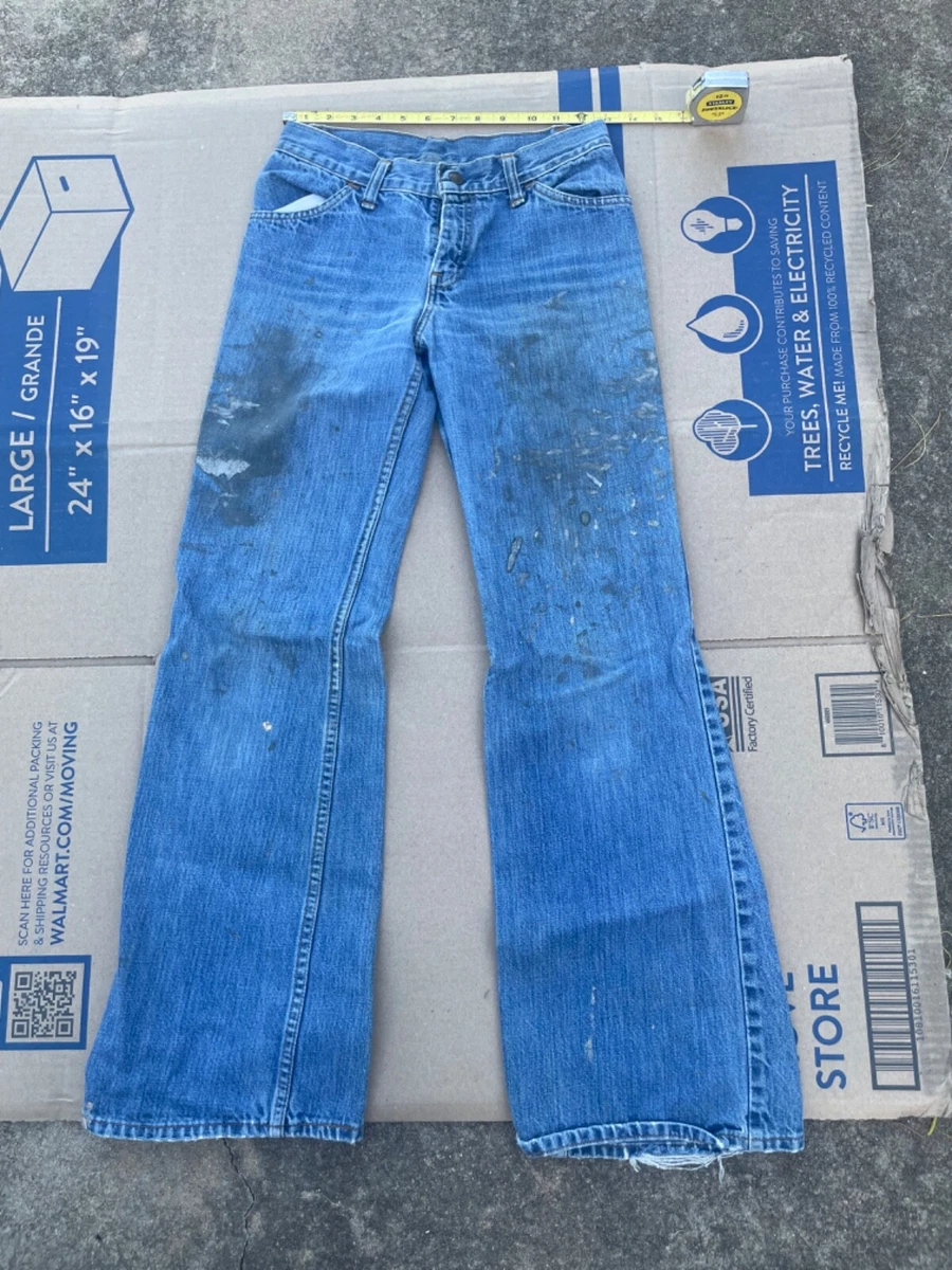 levis Big E blue tag jeans vintage bootcut 26 x 38 stained