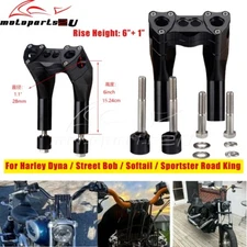 6"+ 1" Club Style Pullback Handlebar Riser For Harley Dyna Street Bob Softail