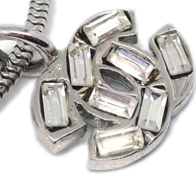Chanel Silver Chain Bracelet Rhinestone 01P XX90397 | eBay