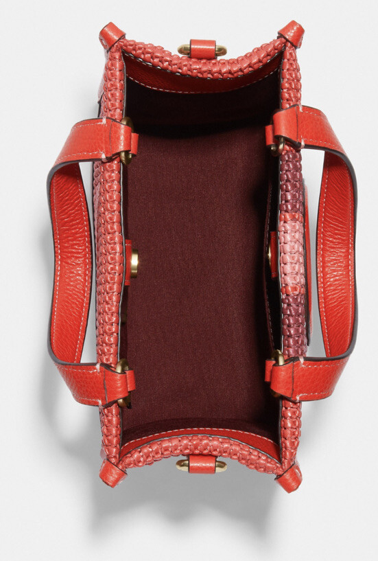 Coach (CA291) Dempsey Straw Miami Red Tote 22 Crossbody Purse
