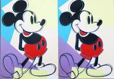 Andy Warhol Disney Mickey Mouse Unsigned Screenprint w/Diamond Dust 30-1/2 x 43