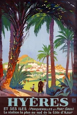 Hyeres French Riviera Golf Course France Travel Vintage Poster Repro FREE S/H